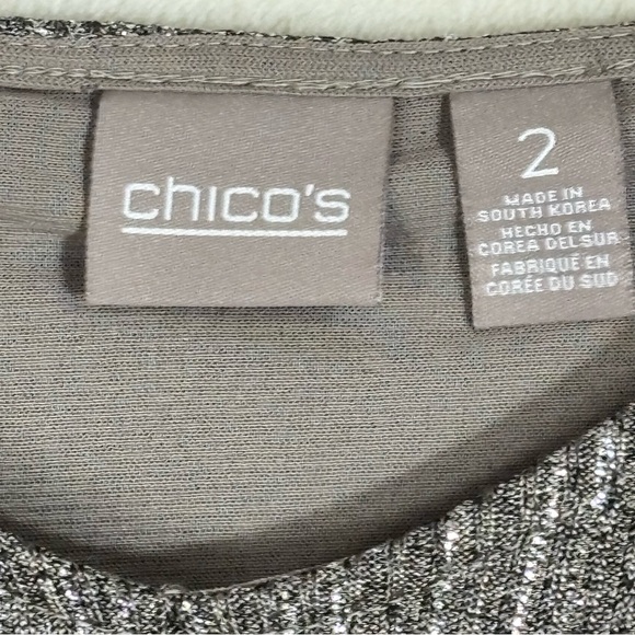 Chico's Silver Metallic Top - Picture 3 of 7